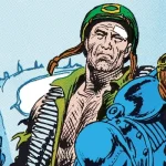 Arte de Joe Kubert con Sgt. Rock y personajes de sus cómics de guerra